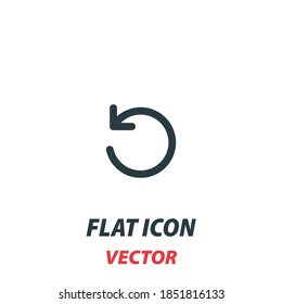replay player media icon in a flat style. Vector illustration pictogram on white background. Isolated symbol suitable for mobile concept, web apps, infographics, interface and apps design