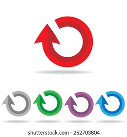 Replay Sign Icon Set On White Background : Logo Vector