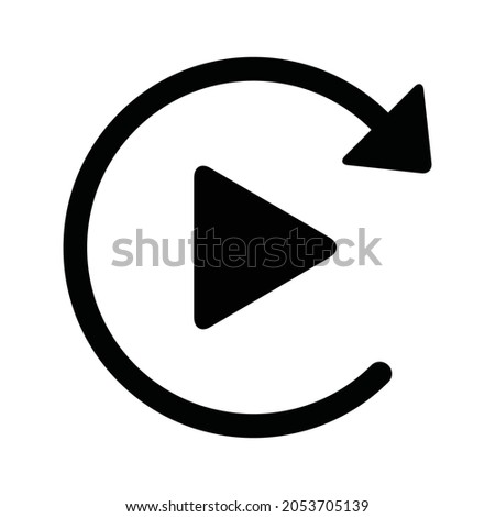 Replay video, movie for media line art vector icon for multimedia apps and websites