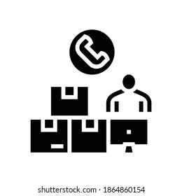 vector de icono de glifo de administración de reabastecimiento. signo de administración de reabastecimiento. símbolo de contorno aislado ilustración negra