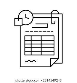 replenishment order worksheet line icon vector. replenishment order worksheet sign. isolated contour symbol black illustration