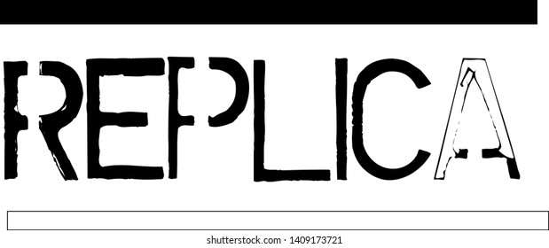 REPLICA stamp on white background