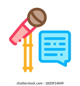 Replica Talking in Microphone Icon Vector. Outline Replica Talking in Microphone Sign. Isolated Contour Symbol Illustration