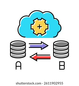 replication database color icon vector. replication database sign. isolated symbol illustration