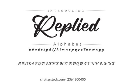 Replied Modern abstract digital alphabet font. Minimal technology typography, Creative urban sport fashion futuristic font and with numbers. vector illustration