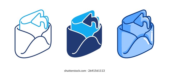 Reply 3d icon vector style for communication user interface Blue, Dualline, Dualtone style.