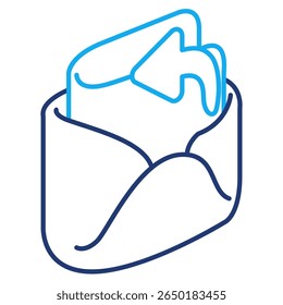 Estilo vetorial do ícone 3d da resposta para a interface do usuário da comunicação Estilo de linha dupla.