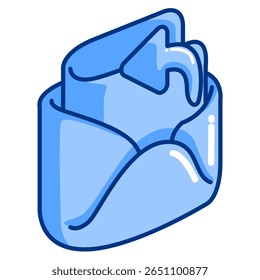 Estilo do vetor do ícone 3d da resposta para a interface do usuário da comunicação Estilo azul.