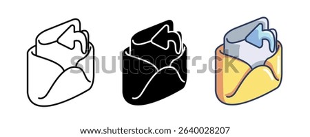 Reply 3d icon vector style for communication user interface Line, Filled, Color style.