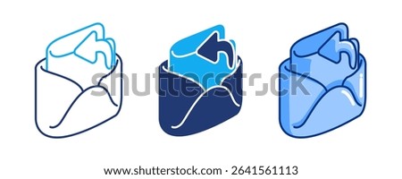 Reply 3d icon vector style for communication user interface Blue, Dualline, Dualtone style.