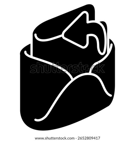 Reply 3d icon vector style for communication user interface Black Filled style.