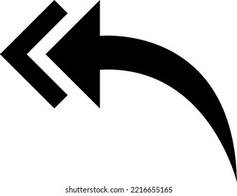 Reply all filled icon illustration- Vector on white background..eps