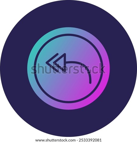 Reply All Glyph Circle Gradient Icon