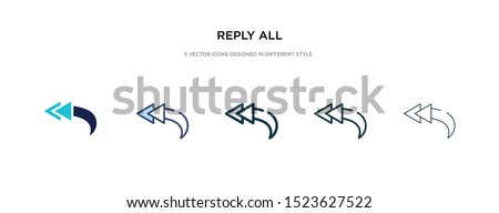 reply all icon in different style vector illustration. two colored and black reply all vector icons designed in filled, outline, line and stroke style can be used for web, mobile, ui