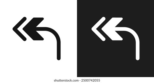 Reply all icon line art vector