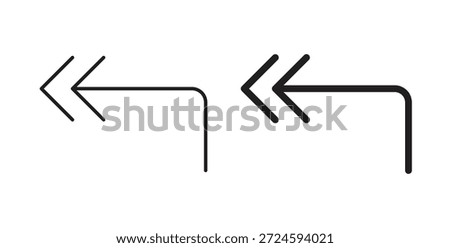 Reply all icon with line and silhouette versions.