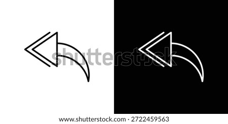 Reply all icon outline and linear vector. outline icon and illustration