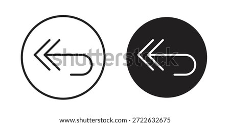 Reply all icon pictogram in trendy outline style. icon, sign or symbol.