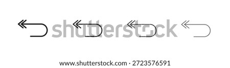 Reply all icons designed in outline, line and stroke style