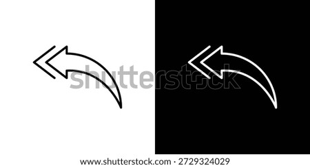 Reply all icons symbols. Collection of simple black icons