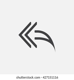 reply to all line icon, outline vector logo, linear pictogram isolated on white, pixel perfect illustration