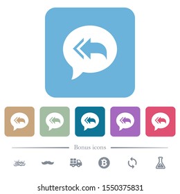 Reply to all recipients white flat icons on color rounded square backgrounds. 6 bonus icons included