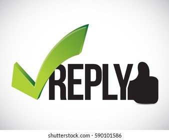 Reply approved concept illustration graphic isolated over white