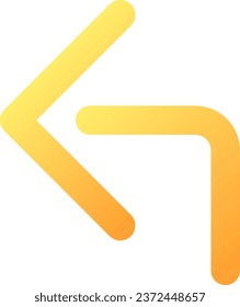 Reply arrow pixel perfect flat gradient color ui icon. Send response. Social network messaging. Simple filled pictogram. GUI, UX design for mobile application. Vector isolated RGB illustration