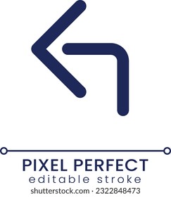 Reply arrow pixel perfect linear ui icon. Send response. Social network messaging. GUI, UX design. Outline isolated user interface element for app and web. Editable stroke. Poppins font used