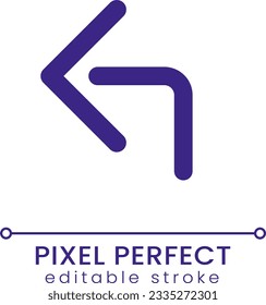 Icono de ui de color RGB perfecto para píxel de flecha de respuesta. Enviar respuesta. Red social. Elemento de línea simple rellenado. GUI, diseño UX para aplicación móvil. Pictograma aislado del vector. Trazo editable. Fuente de Poppins utilizada