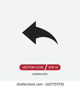 Reply arrow vector icon in modern design style for web site and mobile app