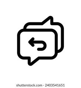 Reply Chat icon in trendy outline style isolated on white background. Reply Chat silhouette symbol for your website design, logo, app, etc.