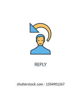 reply concept 2 colored line icon. Simple yellow and blue element illustration. reply concept outline symbol design