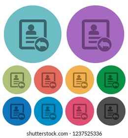 Reply contact darker flat icons on color round background