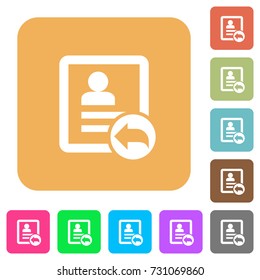 Reply contact flat icons on rounded square vivid color backgrounds.