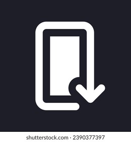 Reply dark mode glyph ui icon. Multimedia player. Social media. User interface design. White silhouette symbol on black space. Solid pictogram for web, mobile. Vector isolated illustration