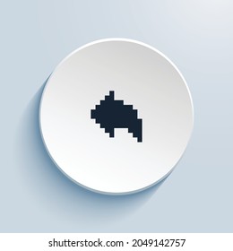 reply fill pixel art icon design. Button style circle shape isolated on white background. Vector illustration