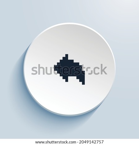 reply fill pixel art icon design. Button style circle shape isolated on white background. Vector illustration