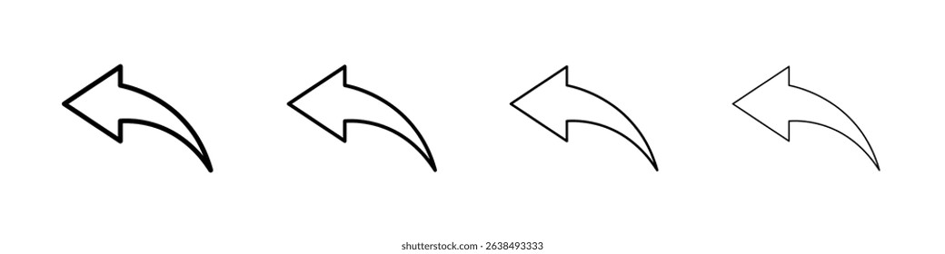 Reply icon Outline sign symbol set
