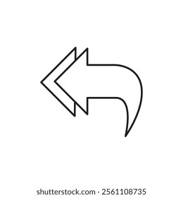 Reply icon Outline vector line symbol