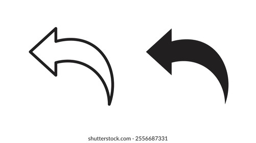 Reply icon set in Thin line black color.