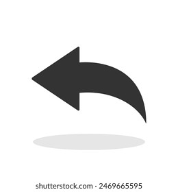 Reply icon shape flat style trendy isolated vector illustration on white background.