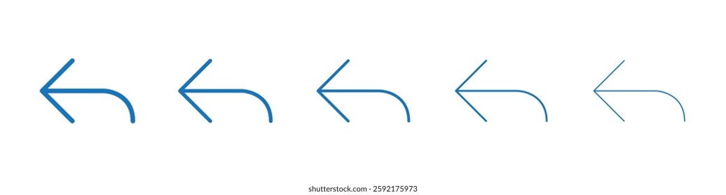 Reply icon Symbol collection thin outline set