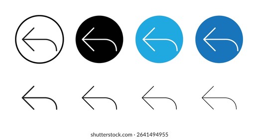 Reply icon Thin line illustration set vector