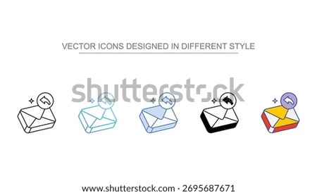 Reply icons set different style vector stock with white background