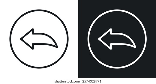 Reply icons in thin black and white stroke liner style