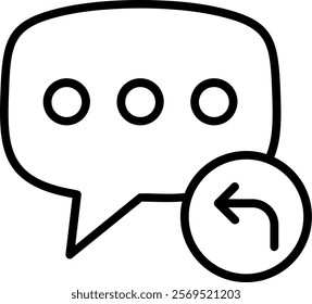 Reply Line Vector Icon Design