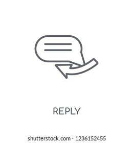Reply linear icon. Modern outline Reply logo concept on white background from Communication collection. Suitable for use on web apps, mobile apps and print media.