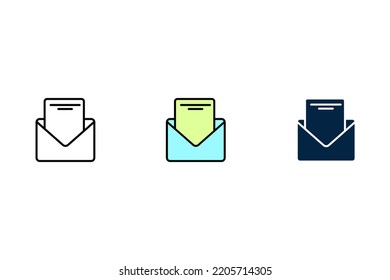 Icono de línea de concepto de correo de respuesta. Ilustración de elemento simple. Responder al diseño de símbolos de esquema de concepto de correo.