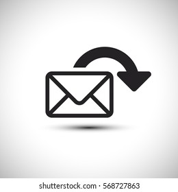 Reply Mail Icon. Send Email Vector Icon. Flat Mail Icon. Vector Illustration.